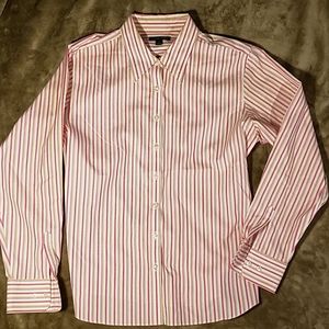 Lands End Striped Button Down Shirt Size 14